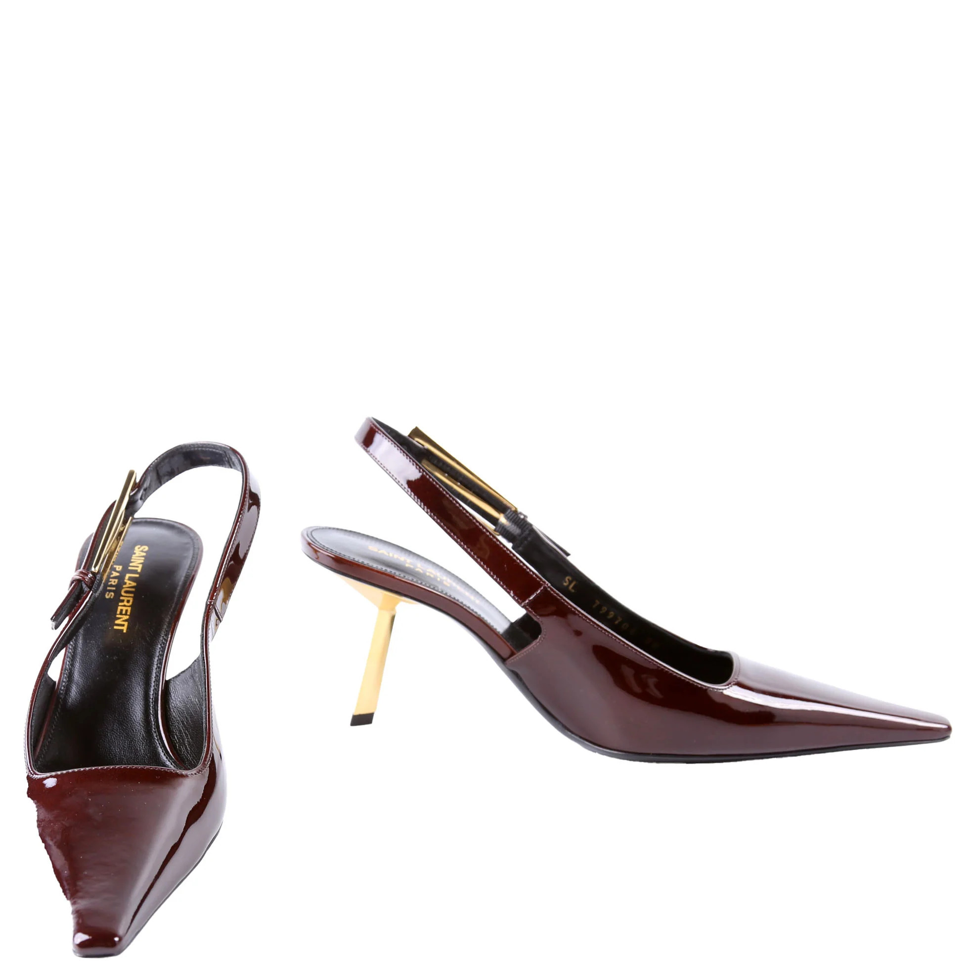 Lee 75 Slingback Pumps Size 38 Burgundy | Keeks Designer Handbags