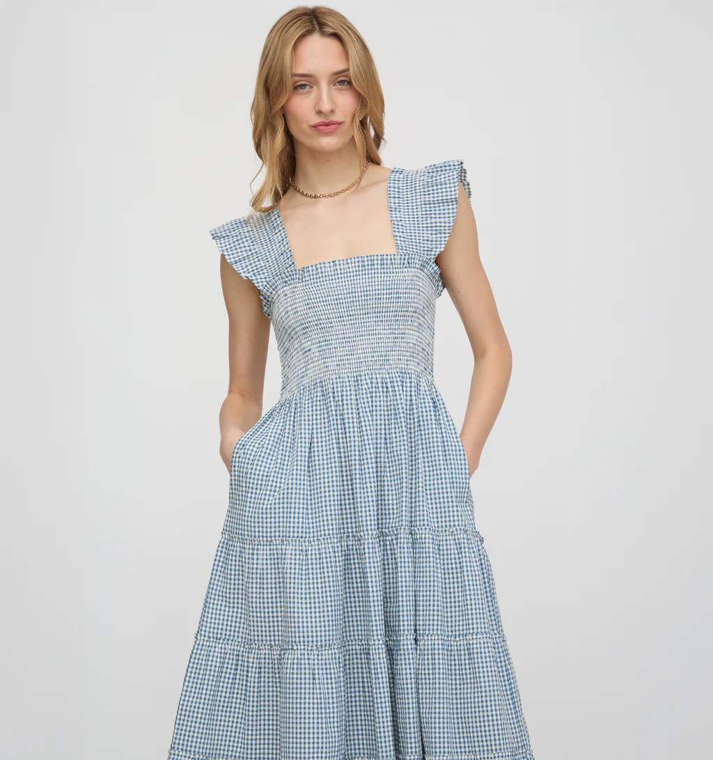 The Ellie Nap Dress - Lagoon Gingham | Hill House Home US