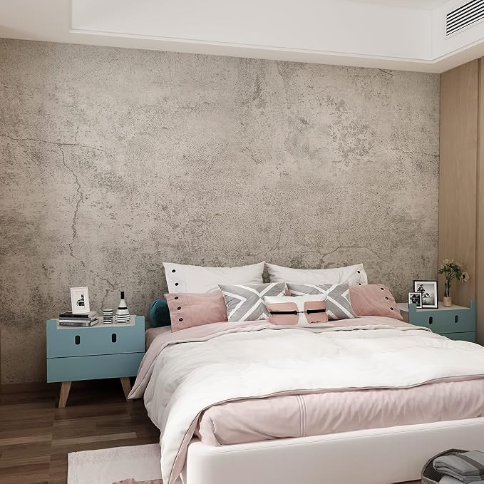 24"×591" Large Size Extra Thick Brown Grey Concrete Wallpaper Peel and Stick Waterproof Brown Gr... | Amazon (US)