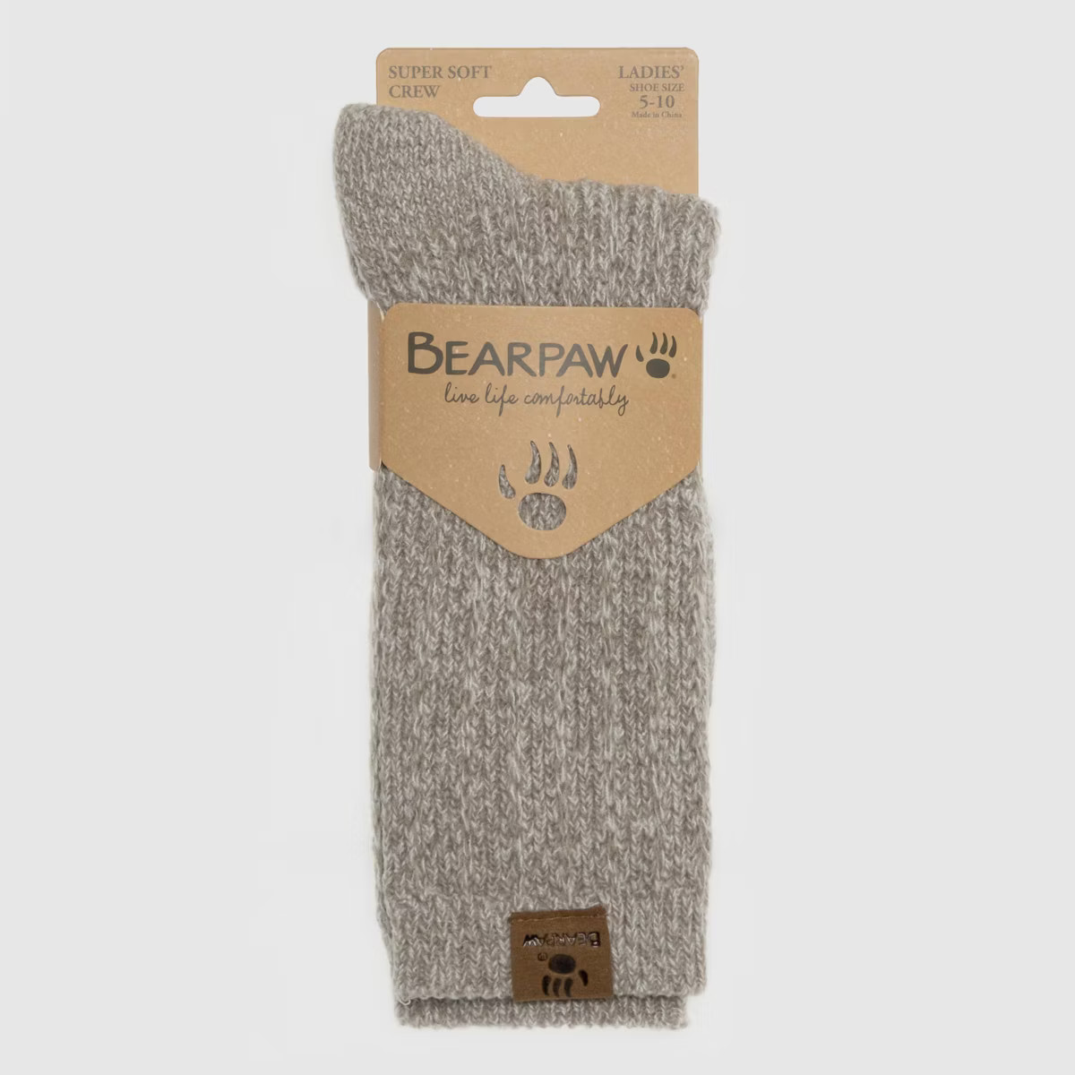 Bearpaw Women's Boot Crew Pointelle Socks 1pk - Vintage Khaki | Target