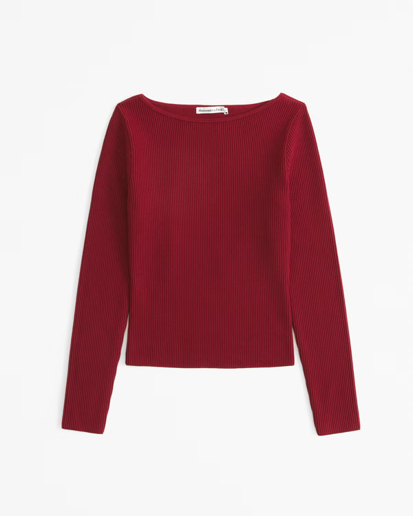 Long-Sleeve Ottoman Slash Top | Abercrombie & Fitch (US)