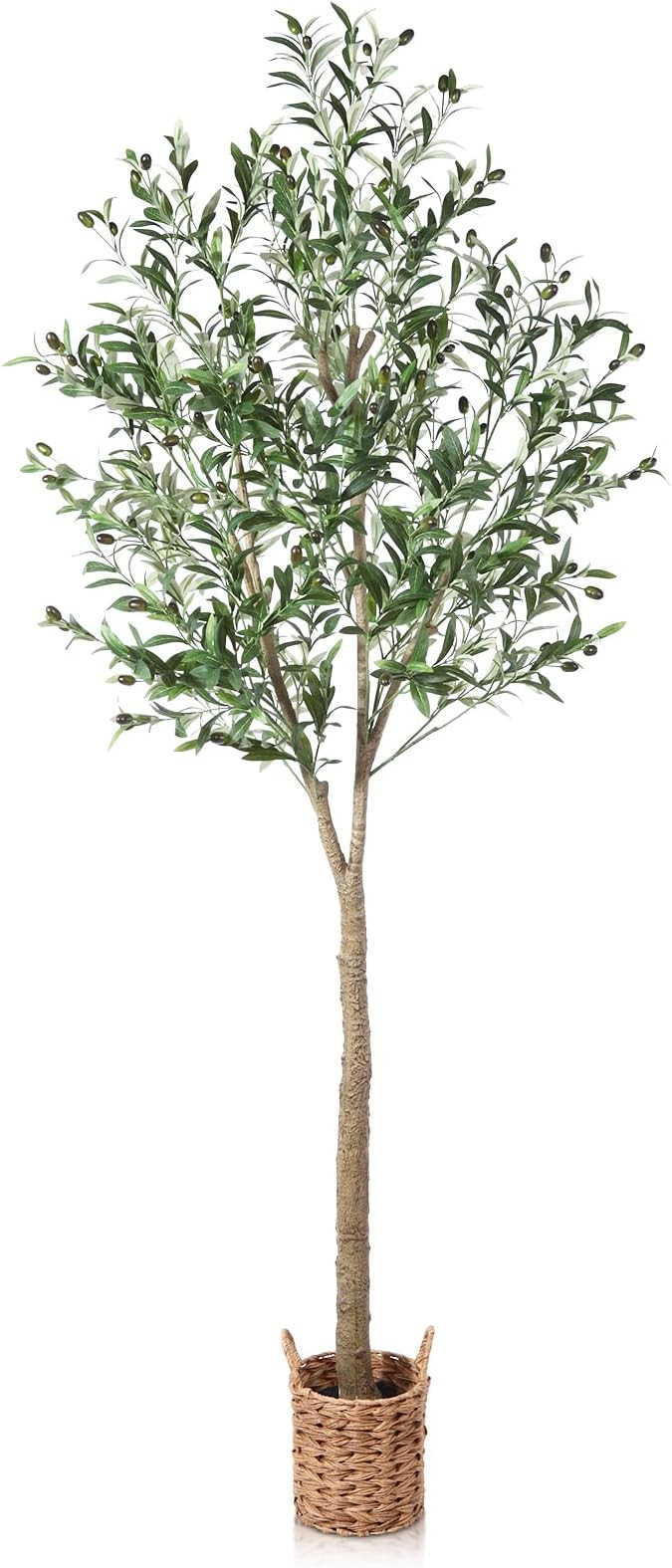 SOGUYI Artificial Olive Tree 7ft Tall Fake Plant, Faux Olive Tree Topiary Silk Trees with Handmad... | Amazon (US)
