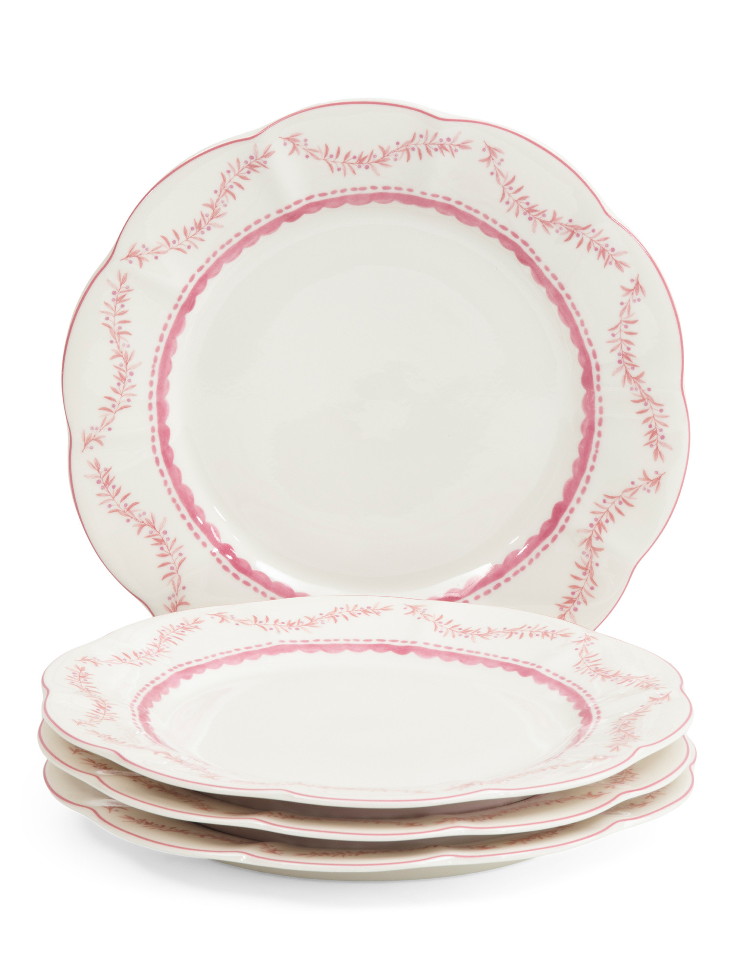 Porcelain 4pc Pinkmas Dinner Plates Set | Kitchen & Dining Room | Marshalls | Marshalls