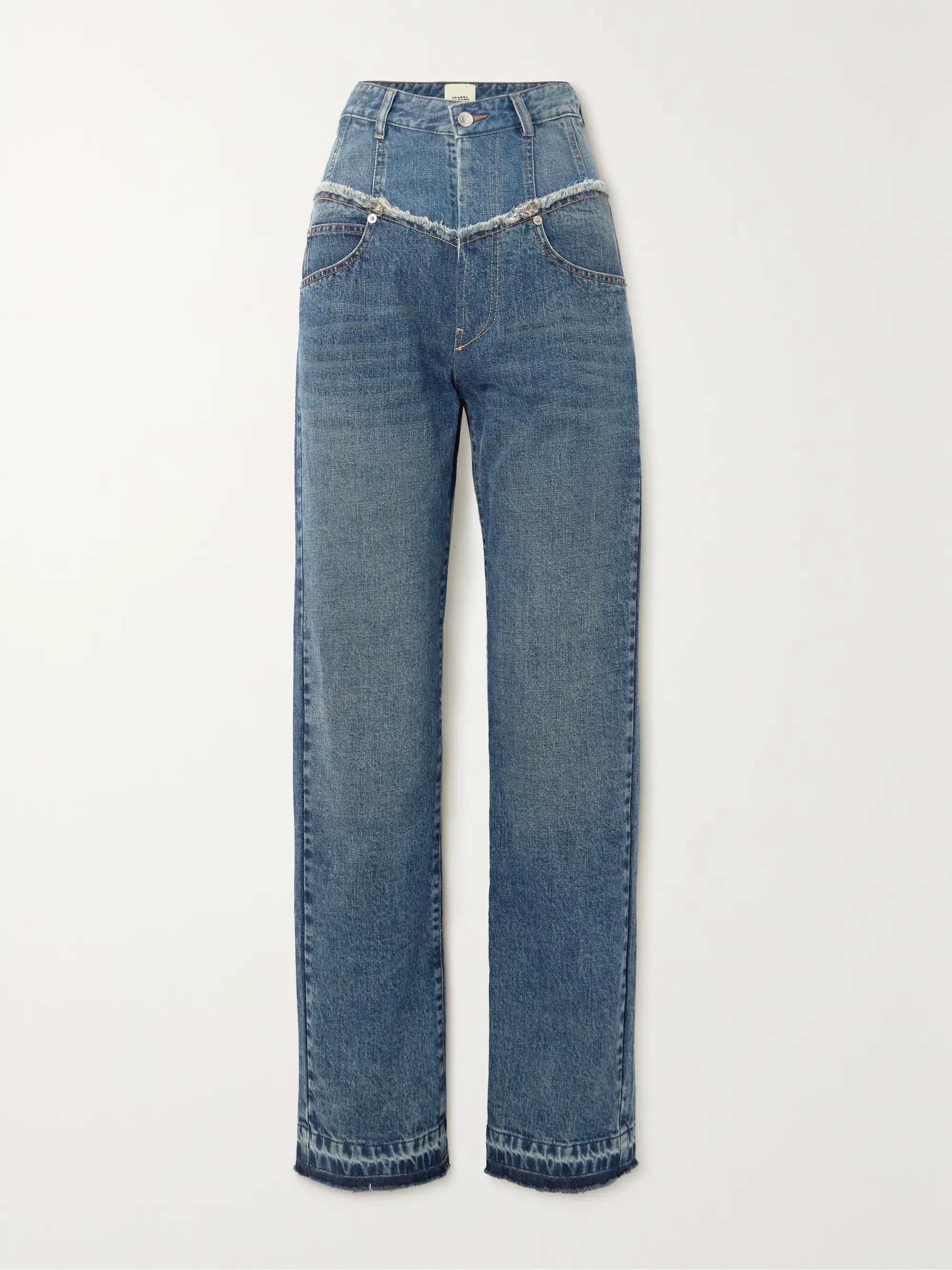 Noemie frayed two-tone jeans | NET-A-PORTER (US)