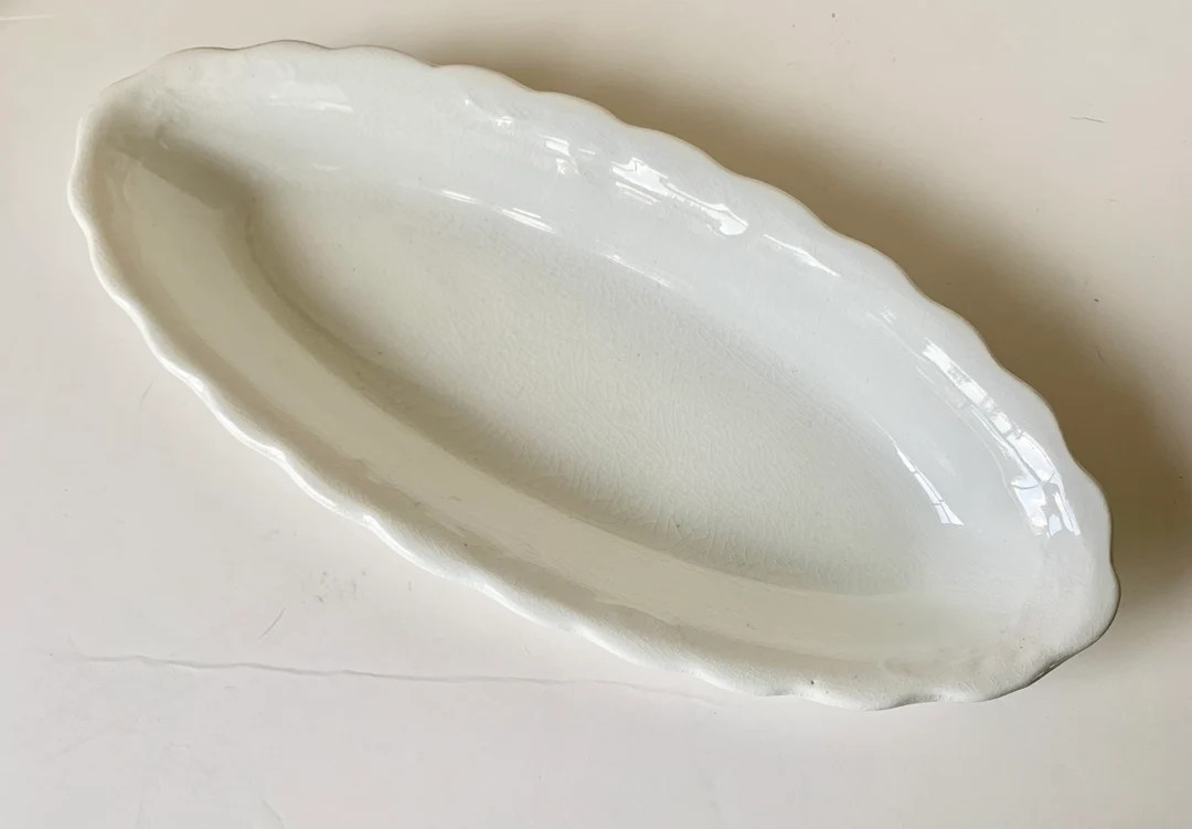 New Jersey China Oval Scalloped Dish Heavy Crazing 12 X 5 - Etsy | Etsy (US)