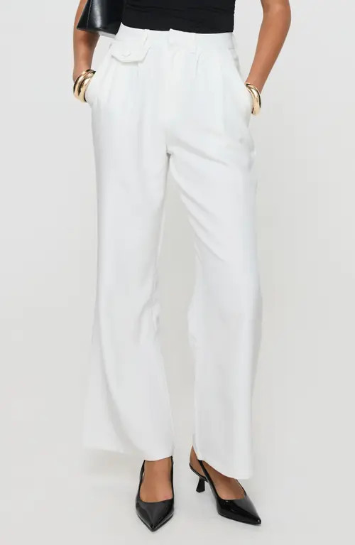 Princess Polly Jazzar Pleated Wide Leg Pants in White at Nordstrom, Size 6 | Nordstrom