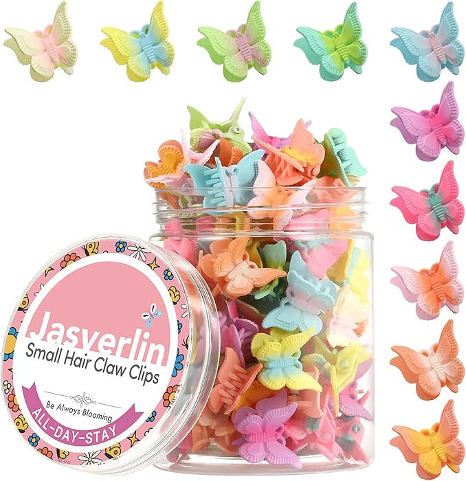 Mini Butterfly Hair Clips for Girls, Cute Y2K Aesthetic Hair Accessories, Small Colorful Claw Cli... | Amazon (US)