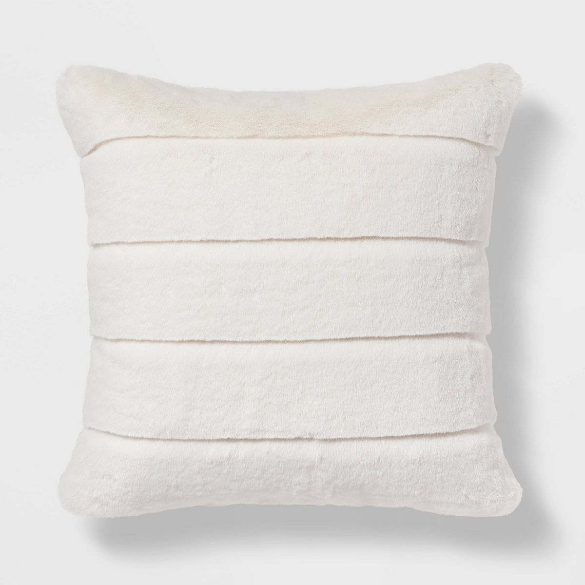 Square Faux Fur Channeled Decorative Throw Pillow - Threshold™ | Target