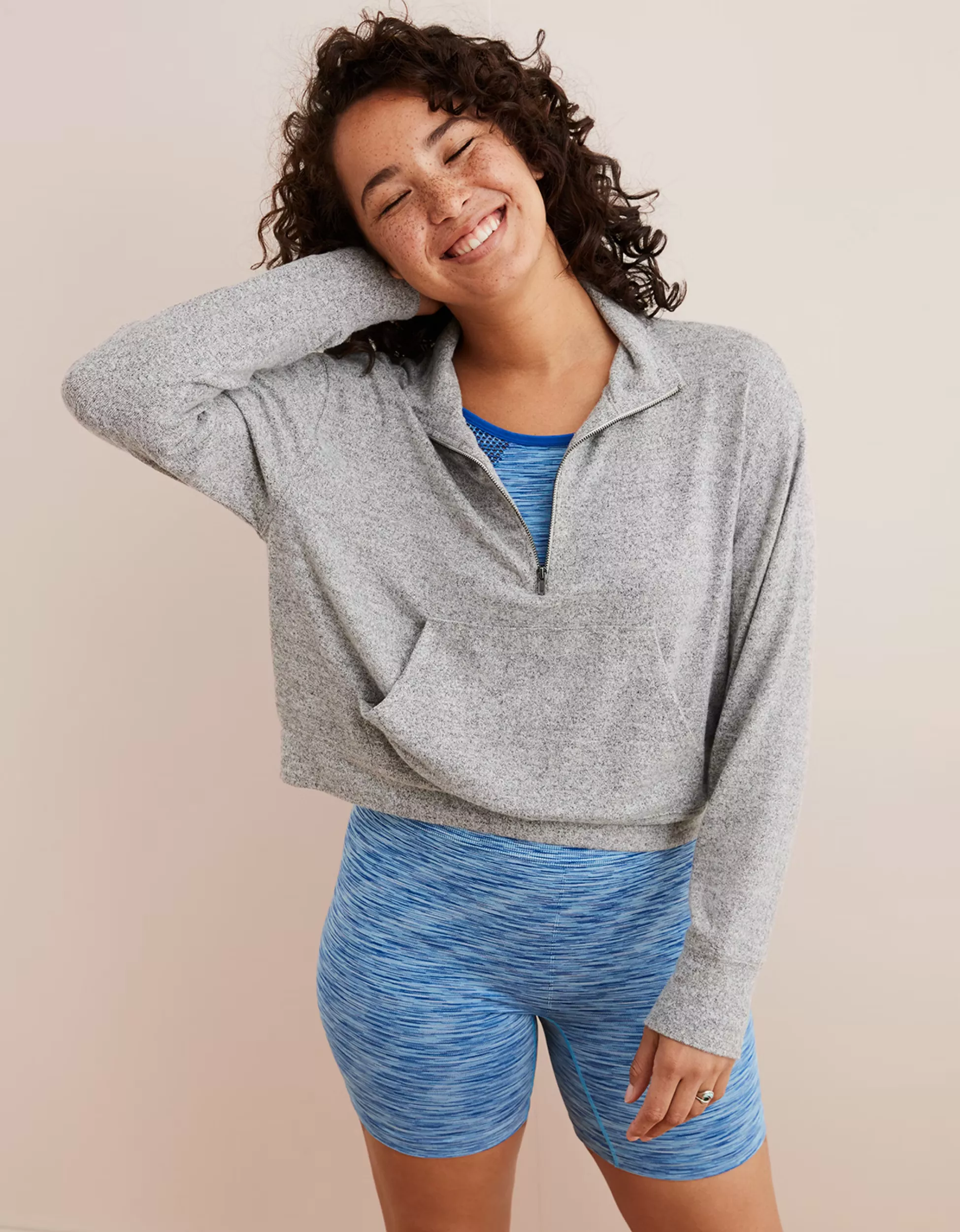 Aerie sunday soft discount cropped quarter zip sweatshirt