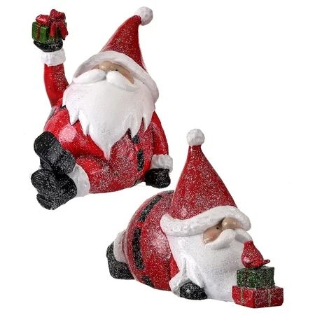 Set of 2 Red and White Frost Playful Santa - Christmas Tabletop 8.25 | Walmart (US)