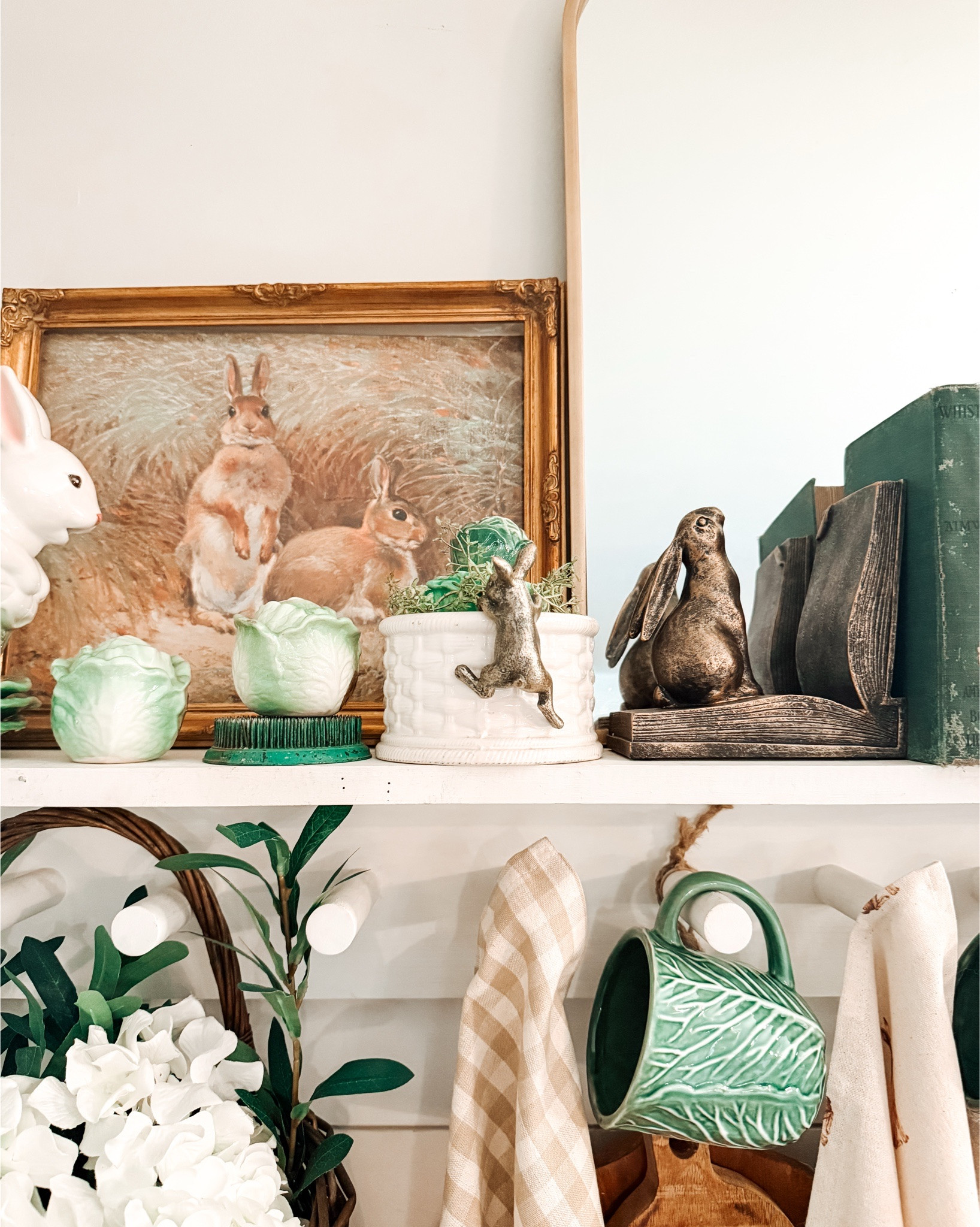 The tiniest detail that makes the whole moment 🐇🌿
This mini rabbit pot hugger adds the sweetest cottage touch to any shelf, plant, or vignette. I love how it looks like he’s climbing right into the scene—those little layered details are what make a space feel collected, not decorated. Perfect for spring styling, Easter moments, or keeping that cozy vintage feel year-round 🤍 Shop this piece + everything in this vignette in my LTK!

#LTKhome #LTKspring #cottagedecor #cottagecorehome #springdecor #easterdecor #vintagestyle #collectedhome #shelfstyling #cozyhome