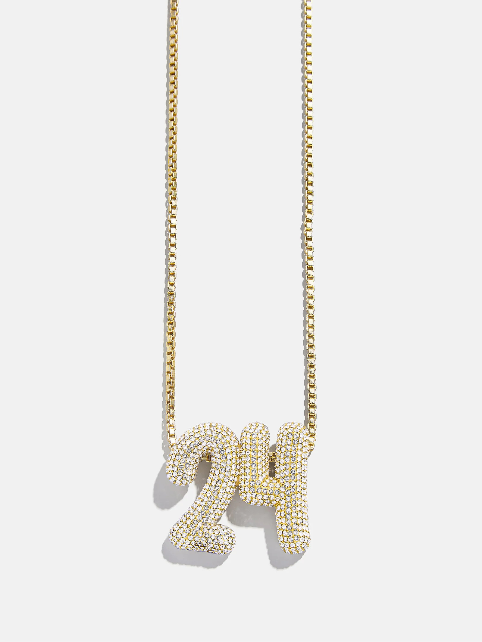 Lucky Number Bubble Necklace - Gold/Pavé | BaubleBar (US)