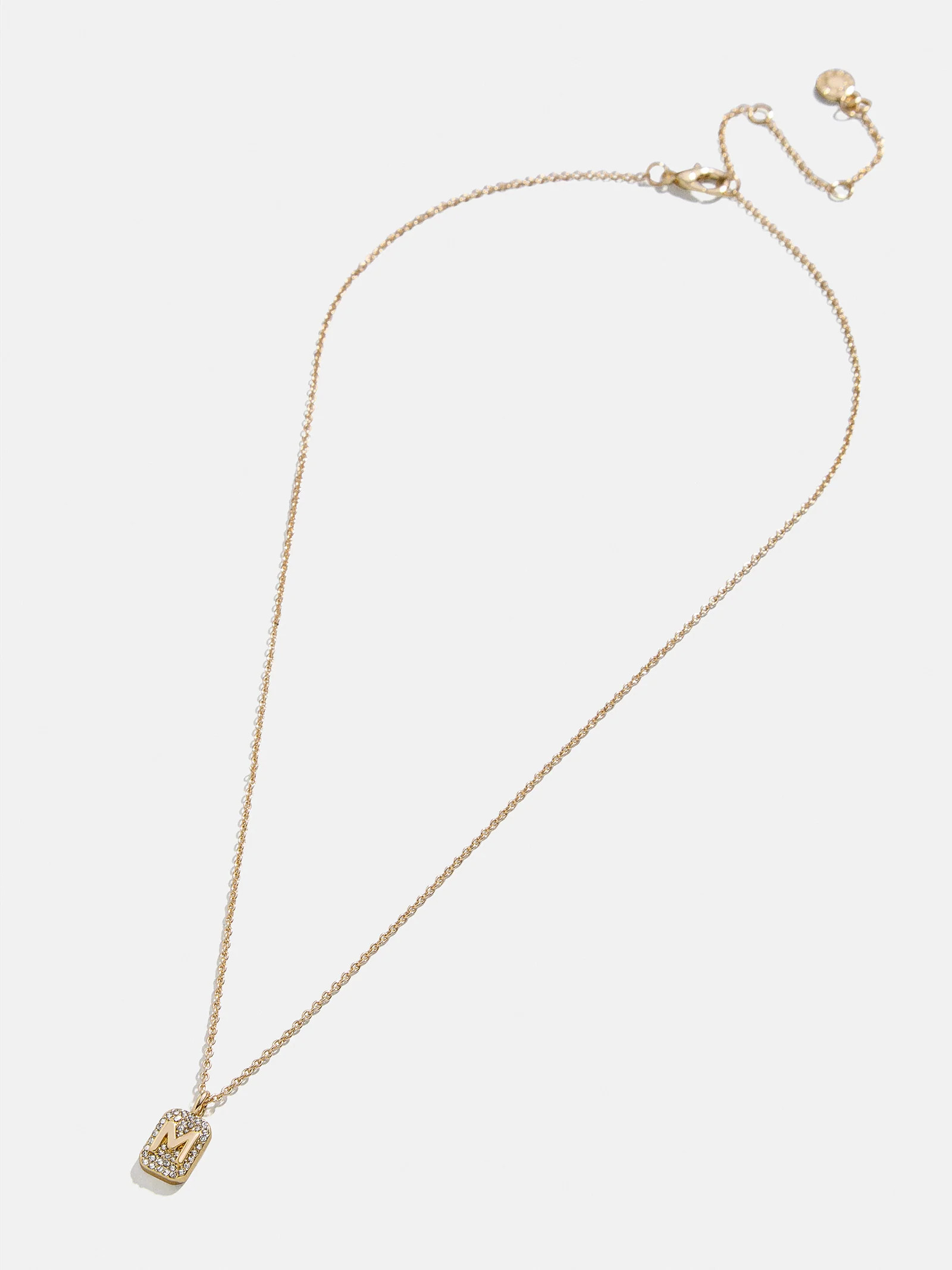 Tina Block Initial Necklace - Gold/Pavé | BaubleBar (US)