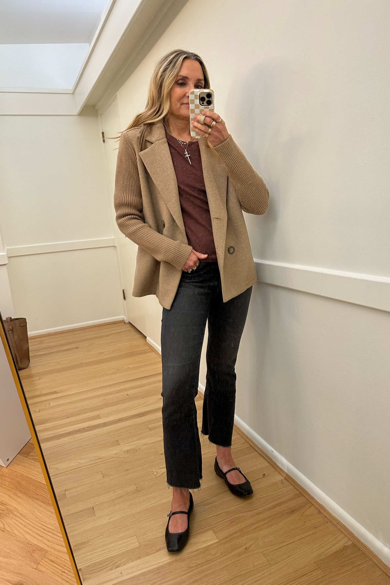 Splendid wool crop trench coat is back in stock and on sale! Use code VIPFRIEND thru 9/27 and code FRIEND thru 10/7. Dolce vita black Mary janes and black kick crop flare jeans. Fall ou, work outfit, teacher outfit 

#LTKSaleAlert #LTKOver40 #LTKWorkwear