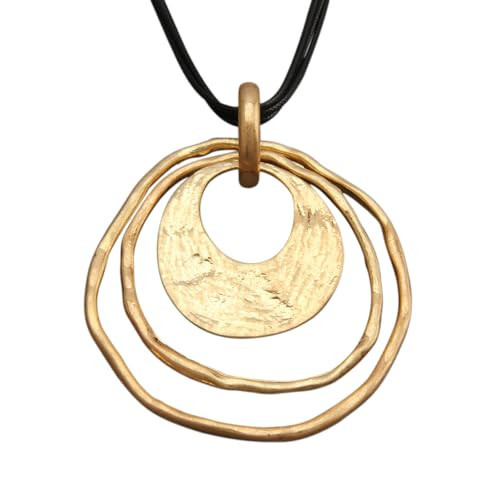 joymiao Boho Necklaces for Women Chunky Circle Necklace Layered Boho Circle Leather Choker Necklace Long Vintage Necklaces Bohemian Jewlery Gifts | Amazon (US)