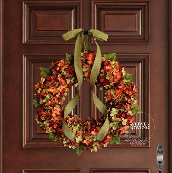 Fall Wreath, Fall Wreaths for Front Door,Fall Peony and Pumpkin Wreath， Front Door Wreath, Hydr... | Etsy (US)