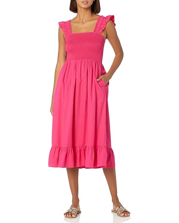 The Drop Women's Kimi Ruffled-Shoulder Smocked Midi Dress | Amazon (US)