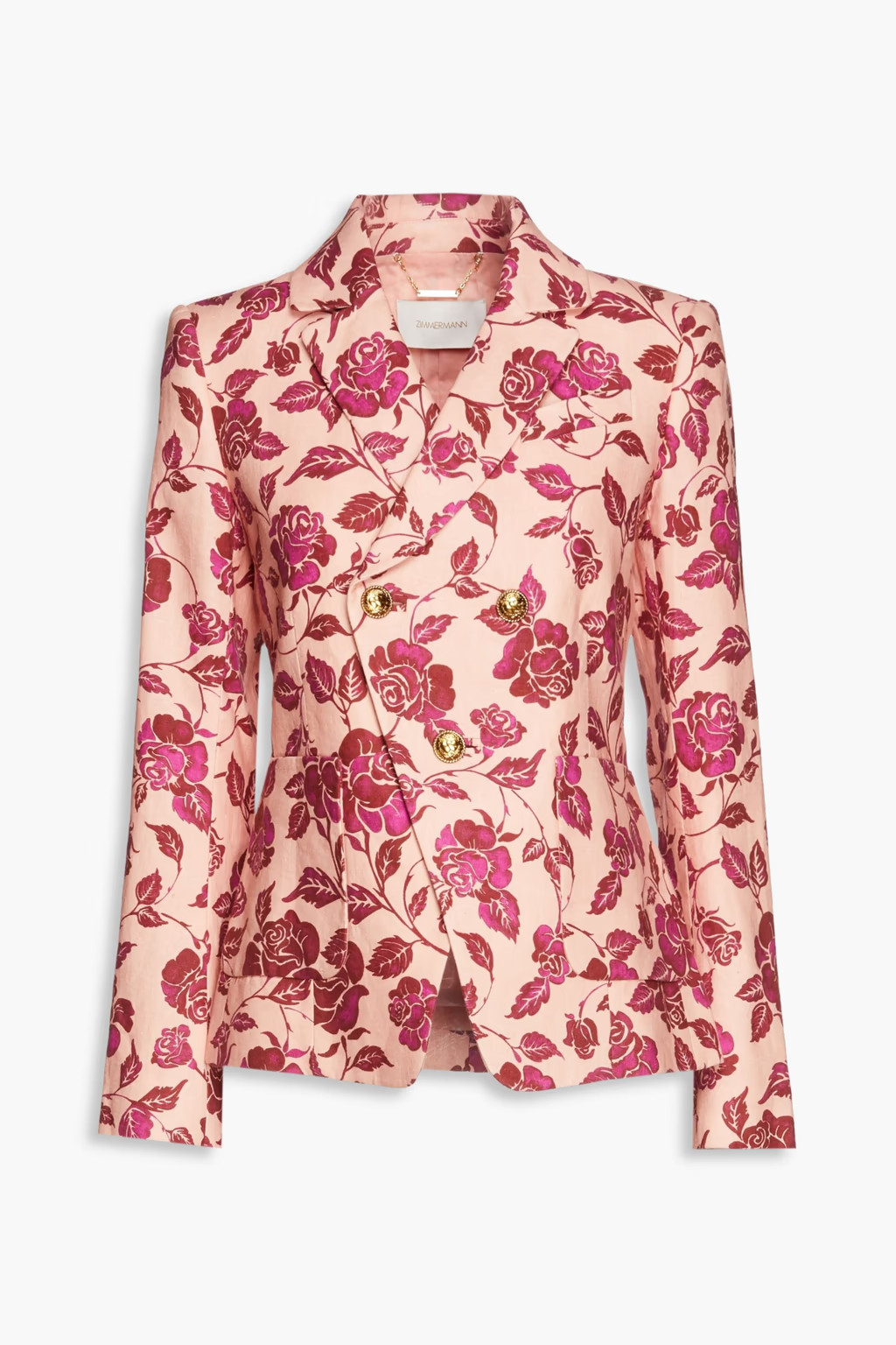 The Lovestruck double-breasted floral-print linen blazer | The Outnet (US and CA)