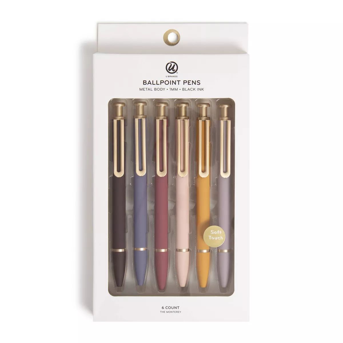 U Brands 6ct Ballpoint Pens Soft Touch Monterey Cottage Core | Target