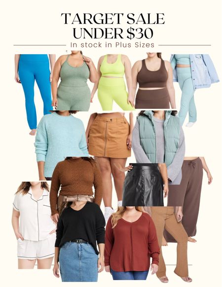 Deal alert plus size finds at target! 

Plus size leggings athletic wear leisure wear sweater outerwear pajamas skirts cute skirts sports bras plus size sports bras 

#LTKfindsunder50 #LTKplussize #LTKsalealert