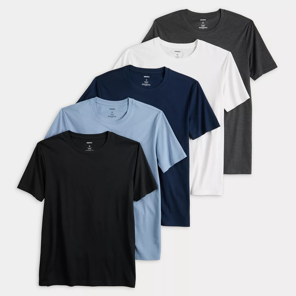Men's Sonoma Goods For Life® Supersoft 5-Pack Crewneck Tees | Kohl's