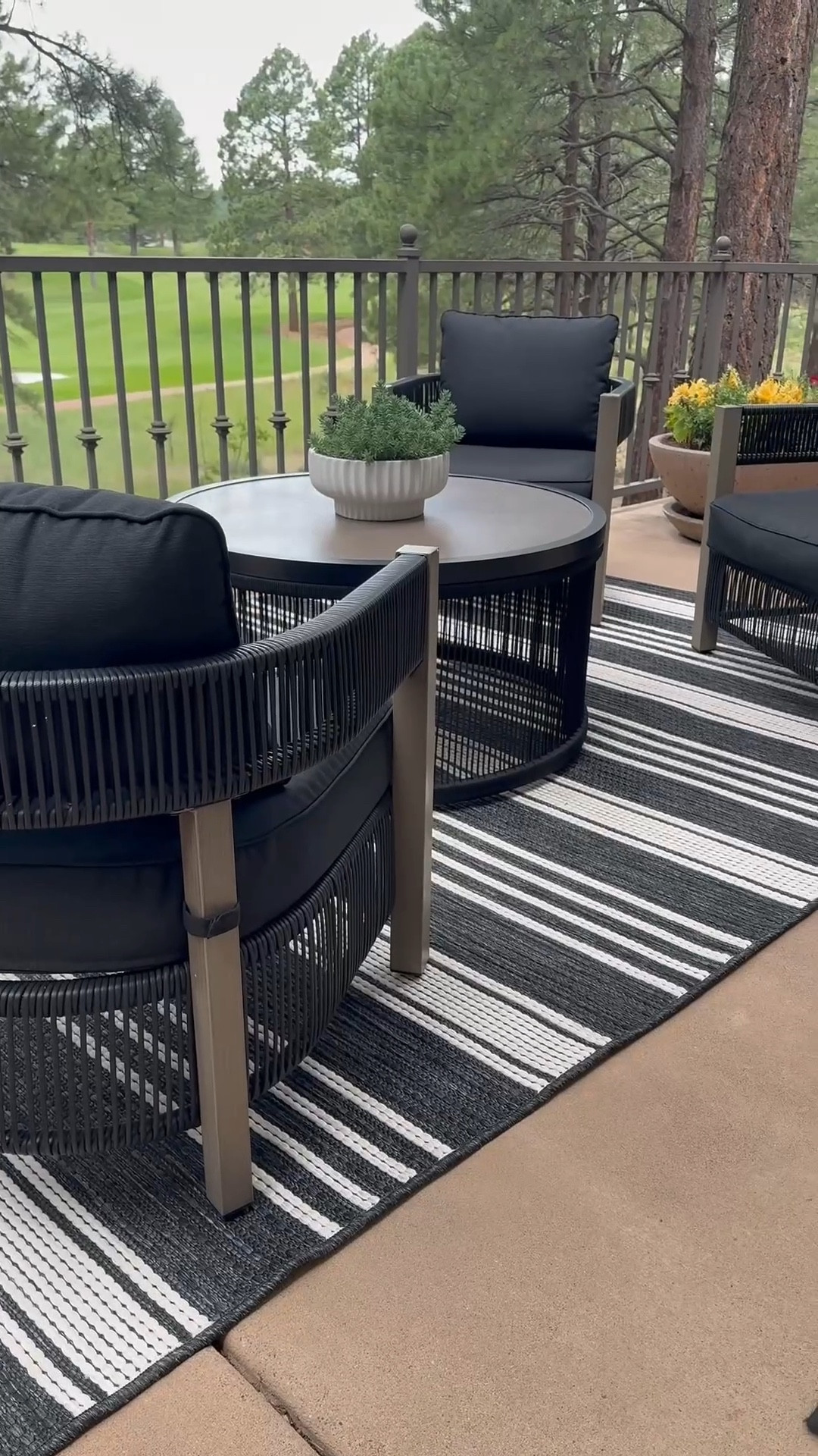 Amazon/walmart outdoor patio part 2. Love this conversational set…we ate dinner out here many nights each week. Affordable outdoor furniture, stripe rug, herb garden stakes, viral planters and faux trees (my real plants had a very hard time surviving the summer) accent pillows, and this outdoor grill  

#LTKHome #LTKSeasonal #LTKWatchNow