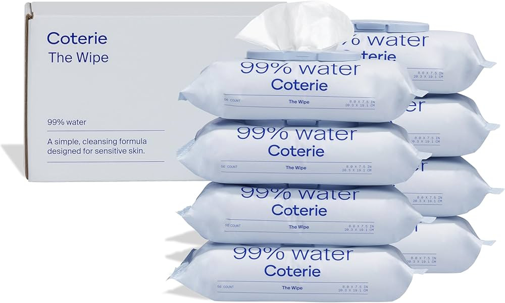 Coterie Baby Wipes for Sensitive Skin, Plant-Based and Plastic-Free Fibers, 99% Water, Hypoallerg... | Amazon (US)