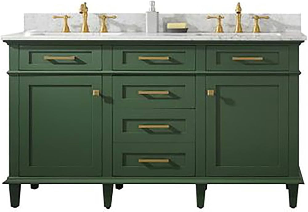 Legion Furniture Indoor Bathroom Home Decorative 60" Vogue Green Finish Double Sink Vanity Cabine... | Amazon (US)