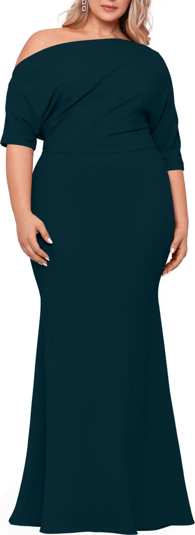 Betsy & Adam One-Shoulder Crepe Scuba Gown | Nordstrom | Nordstrom