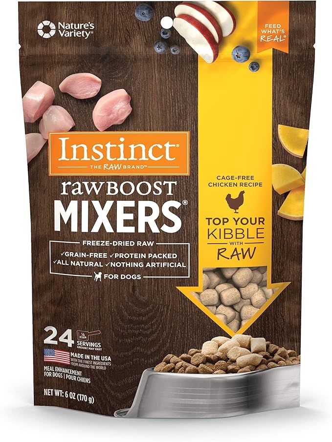 Instinct Raw Boost Mixers Freeze Dried Raw Dog Food Topper, Grain Free Freeze Dried Dog Food Topp... | Amazon (US)