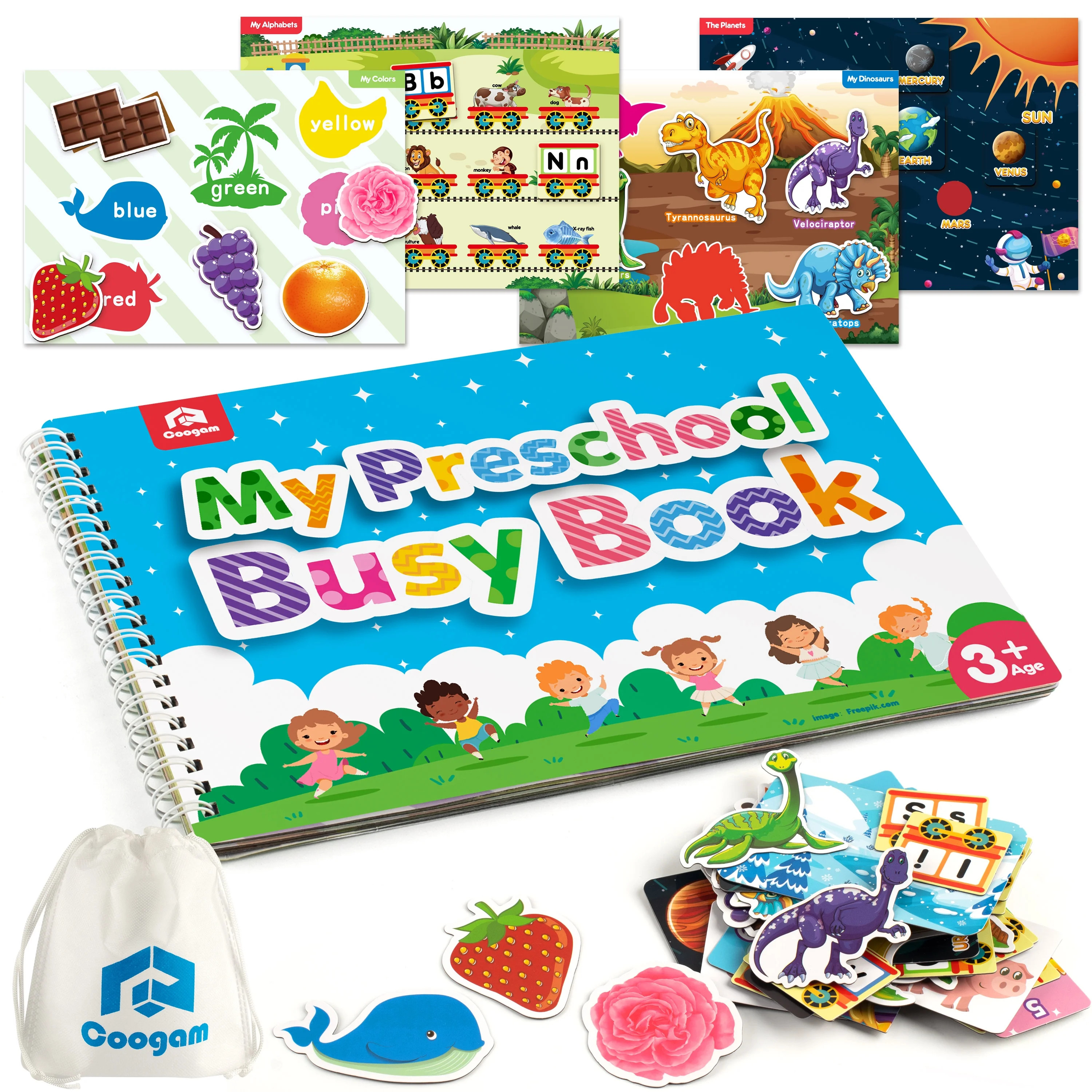 Coogam Preschool Magnetic Busy Book, 9 Themed Stickers Toys Fine Motor Skills Learning Binder Qui... | Walmart (US)