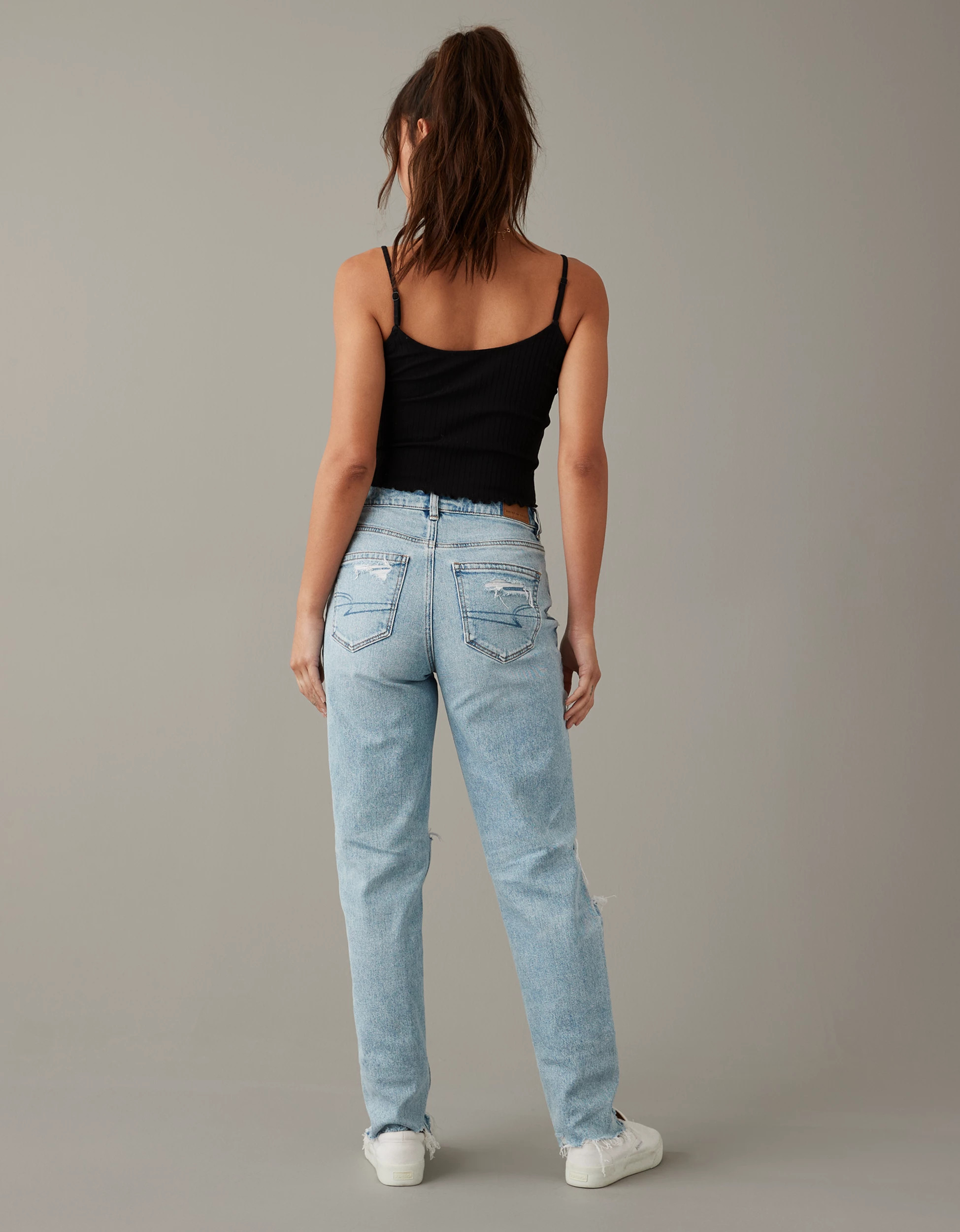 AE Strigid Ripped Mom Jean | American Eagle Outfitters (US & CA)