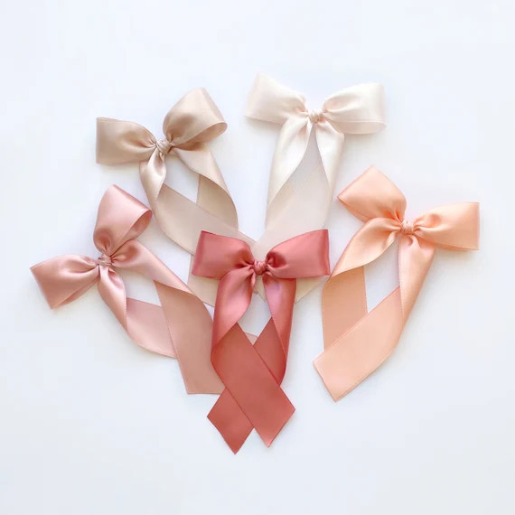 Luxe Satin Bow Set // Coastal Pastels | Etsy (US)
