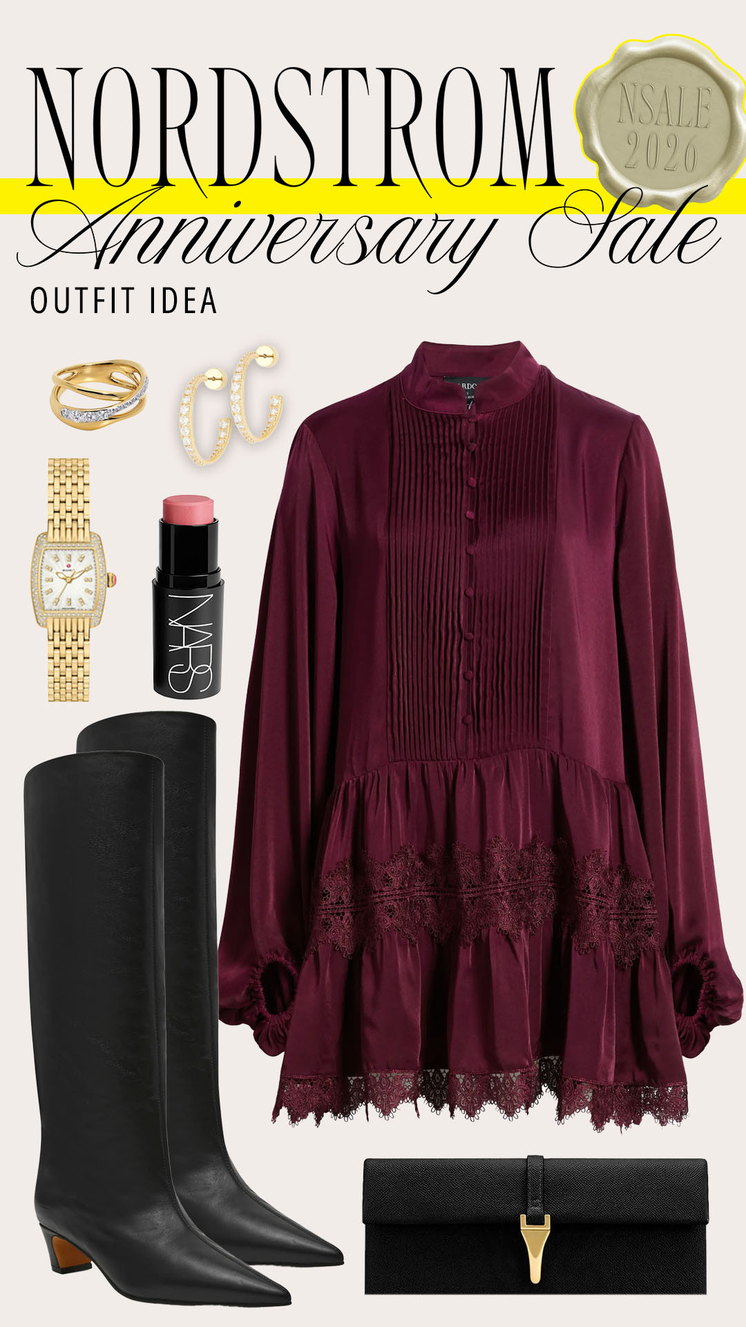 Nordstrom Anniversary Sale Outfit Idea | Nsale 2026 | Burgundy Dress | Fall Dress 

 #LTKSeasonal #LTKSaleAlert