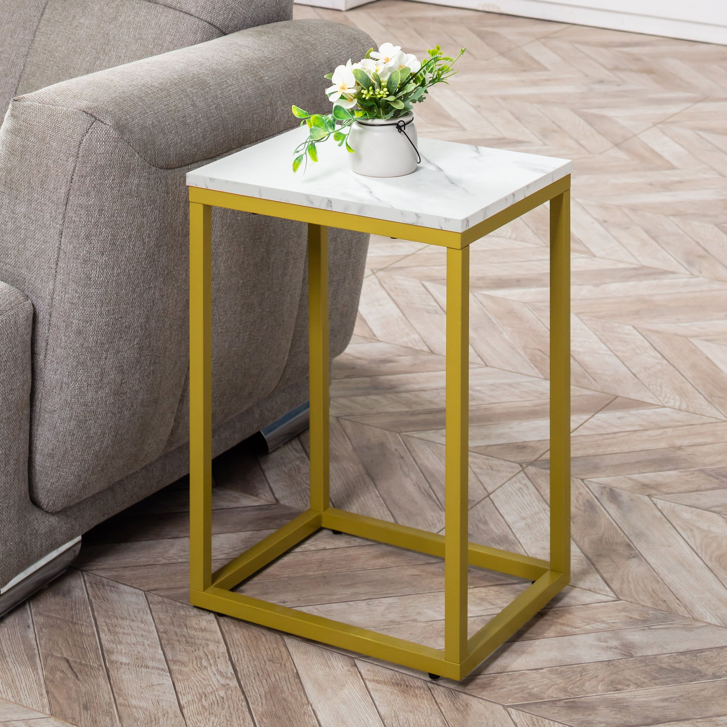 Benton Park Faux Marble End Table, Gold Frame | Walmart (US)