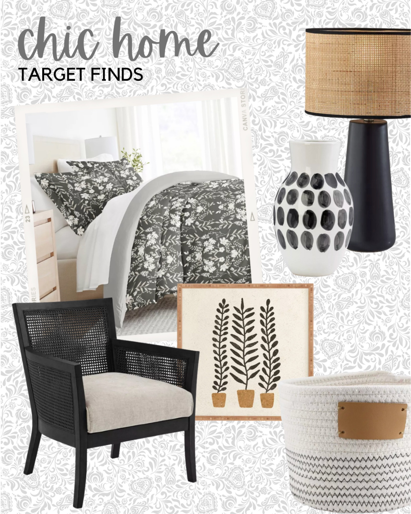 Create a chic and stylish bedroom with these lovely black and white accessories from Target including a duvet set, vase, lamps, artwork, basket, and side chair. Which is your favorite?


#LTKHome #LTKStyleTip