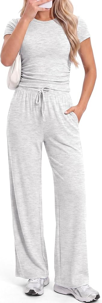 Darong Women's 2 Piece Matching Summer Pants Set | Amazon (US)