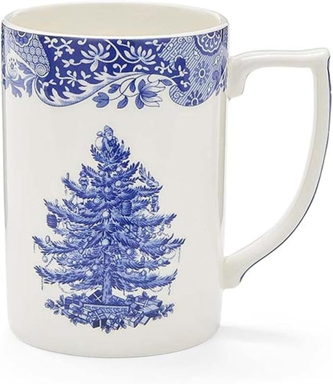 Spode Blue Italian Christmas Mug, 12oz - Elegant Holiday Drinkware with Iconic Christmas Tree Mot... | Amazon (US)