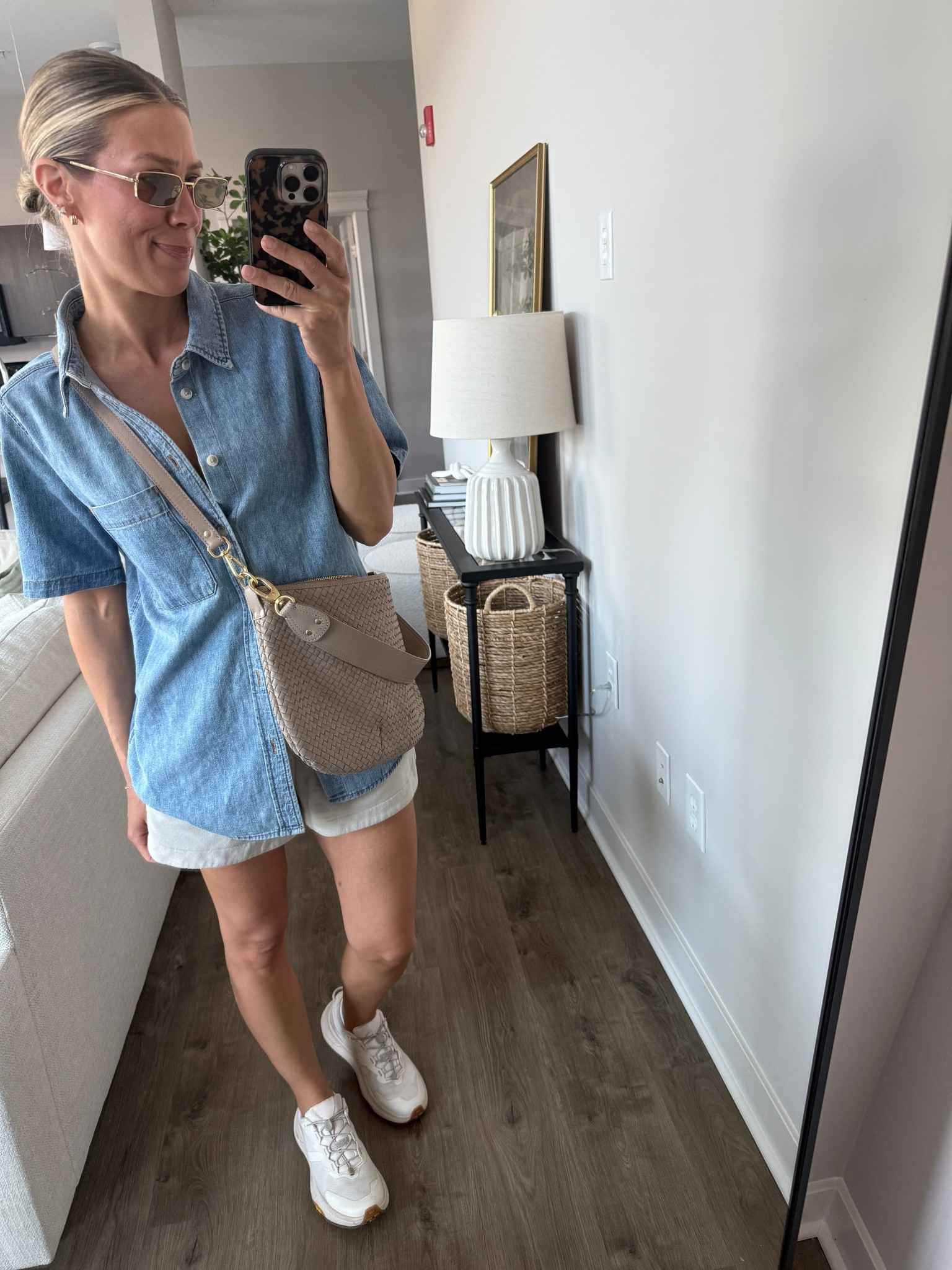 Small shorts, small denim shirt, sneakers tts

#LTKFindsUnder100 #LTKStyleTip #LTKFindsUnder50