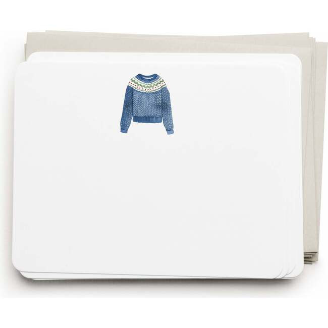Set of 8 Flat Notecards, Sweater Weather | Maisonette