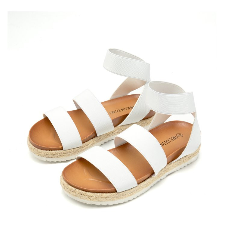 Women’s Open Toe Ankle Strap Espadrille Flatform Platform Wedge Sandals | Walmart (US)