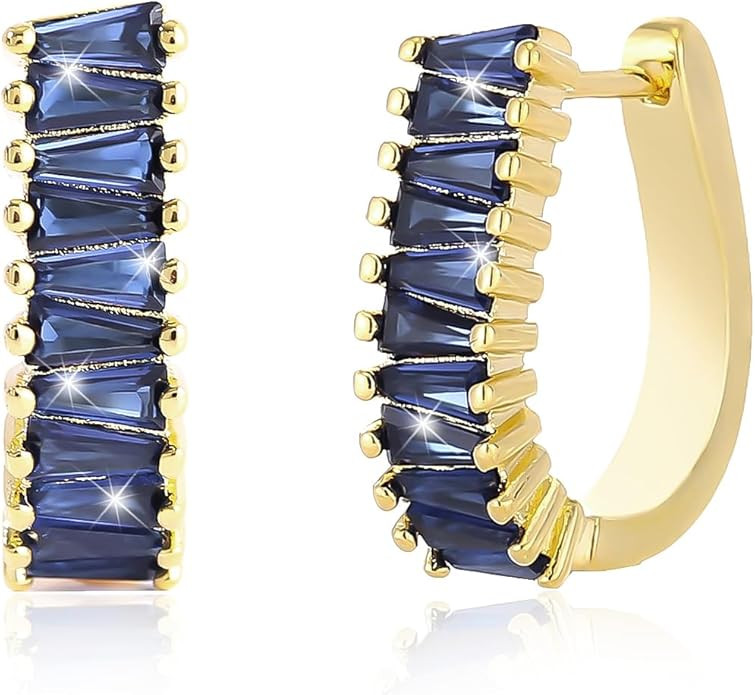 Christmas Gold Earrings for Women,Fashion Christmas Rhinestone Earrings,Holiday Crystal Hoop Earr... | Amazon (US)