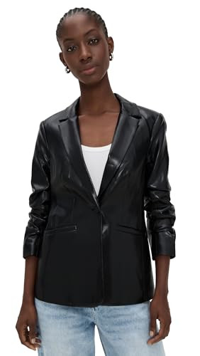 Cinq a Sept Women's Vegan Leather Kylie Blazer, Black, 4 | Amazon (US)