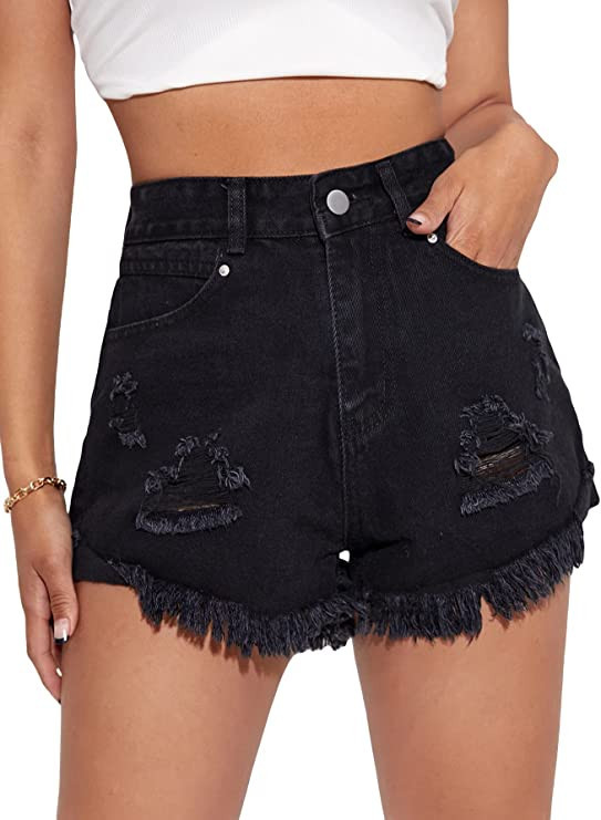 MakeMeChic Women's Casual Jean Shorts High Waisted Summer Denim Jean Shorts | Amazon (US)