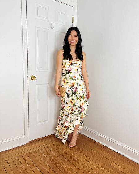 Yellow floral dress (XS)
Yellow floral maxi dress 
Yellow maxi dress with ruffles 
Straw clutch 
Nude mule heels 
Spring wedding guest dress 
Abercrombie dress

#LTKwedding #LTKfindsunder100 #LTKSeasonal