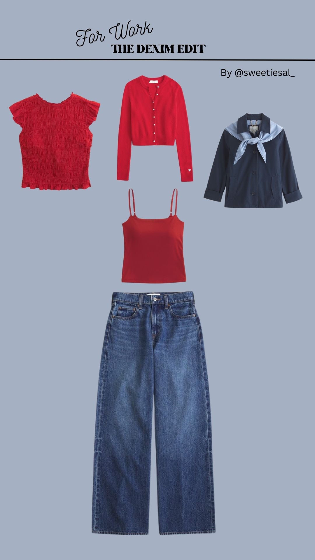 Denim remains one of the most versatile items to centre your outfit around no matter what the occasion! 

For dress down Fridays or a more casual work place, a pair of wide leg jeans paired with a pop of colour, ballet flats, loafers or heeled boots and a lovely trench can be comfy but chic.

I am OBSESSED with @abercrombie denim, the variety of fits and lengths available is unrivalled!! 

There’s also discount this weekend so get shopping! 

#LTKxAbercrombieDenim

• Denim • Jeans • Workwear • Capsule Wardrobe • Abercrombie & Fitch • Trench • 

#LTKSeasonal #LTKworkwear #LTKstyletip