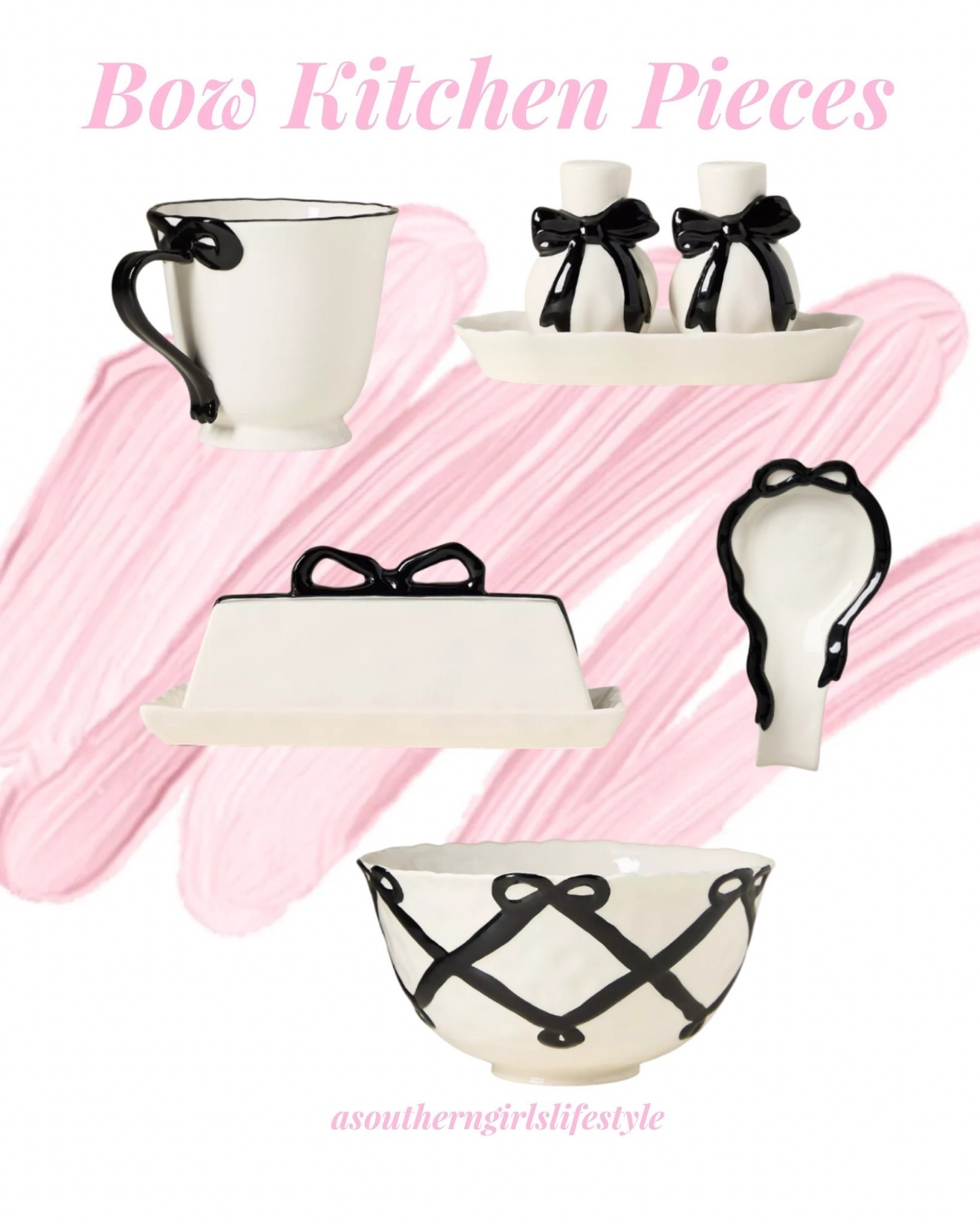 Love the Crisp White with the Black Bows! Beautiful Bow Kitchen Pieces! Great gift ideas!

Bow Mug, Bow Salt & Pepper Shakers, Bow Butter Dish, Bow Spoon Rest & Bow Serving Bowl

Home Decor. Cooking. Anthropologie

#LTKHome #LTKFindsUnder50 #LTKSeasonal