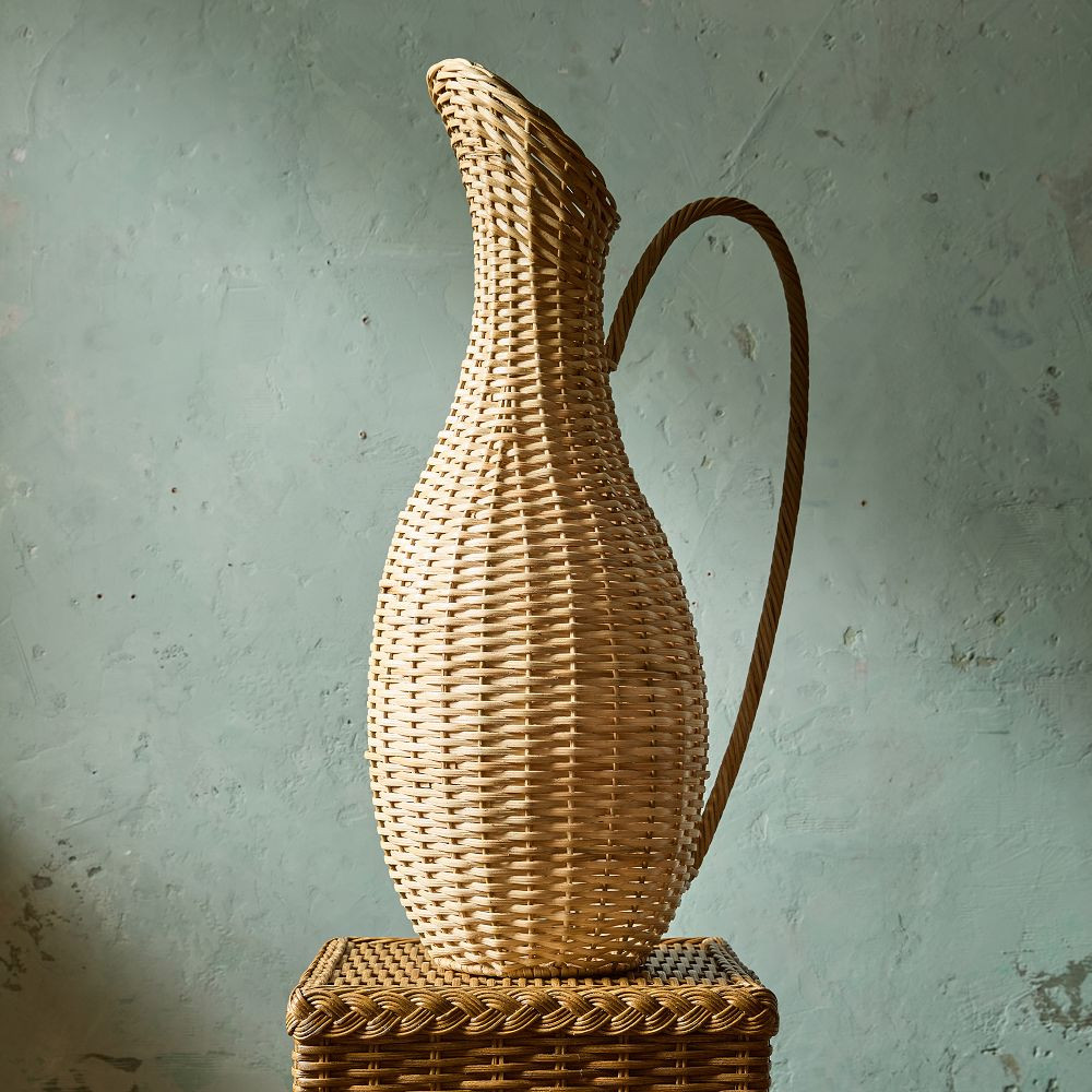 Woven Rattan Decor Pitcher | GreenRow