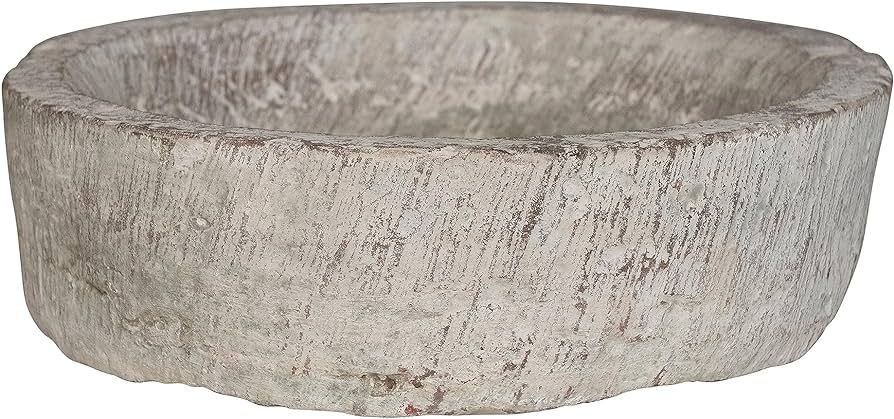 Creative Co-Op Vintage Reproduction Stone Home Design, Distressed Grey Decorative Bowl, Natural | Amazon (US)