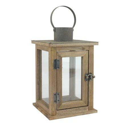 Medium Rustic Wood Candle Lantern | Walmart (US)